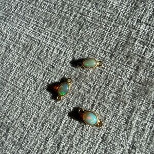 Gold Vermeil and Opal Jewelry Connectors
